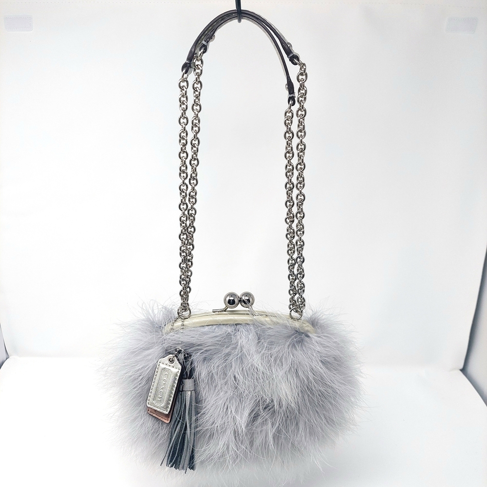 RARE Limited Edition Y2K Coach Poppy  Feather Studded Shoulder Bag - Picture 2 of 10